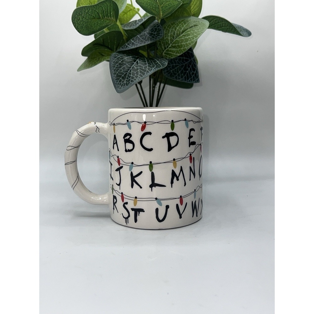 Stranger Things Alphabet Lights Stoneware Coffee 17oz‎ Netflix Christmas ABC